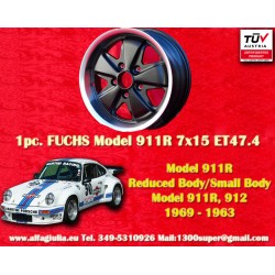 Porsche  Fuchs 7x15 ET47 5x130 matt black/diamond cut 911 -1971 back axle cerchio wheel jante llanta felge