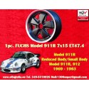 1 pc. wheel Porsche  Fuchs 7x15 ET47 5x130 matt black/diamond cut 911 -1971 back axle